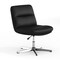 Merrick Lane Biel Mid-Back Height-Adjustable Stationary Armless Swivel Office Chair - Padded Upholstered Wide Back and Seat, Strong Frame